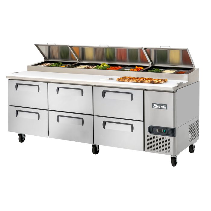 Migali C-PP93-D-HC 93″ Pizza Prep Table with Drawers