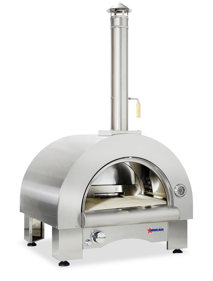 33″ Countertop Wood Burning and Propane Gas 35,000 BTU Pizza Oven Stainless Steel