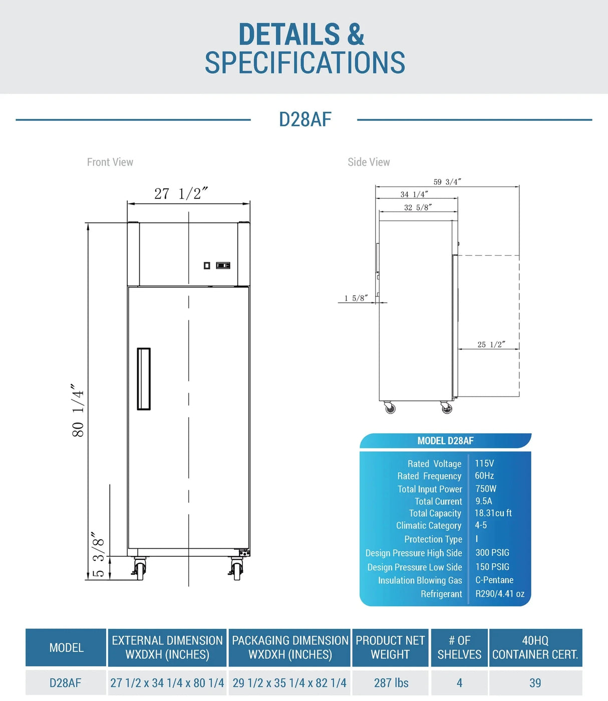 Dukers  D28AF Commercial Single Door Top Mount Freezer in Stainless Steel (Free Shipping) (Add to cart for discount)
