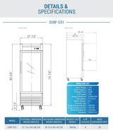 Dukers  D28F-GS1 Bottom Mount Glass Single Door Commercial Reach-in Freezer (Free Shipping) (Add to cart for discount)