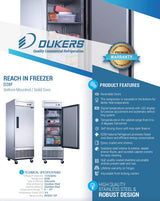 Dukers  D28F Single Door Commercial Freezer in Stainless Steel (Free Shipping) (Add to cart for discount)