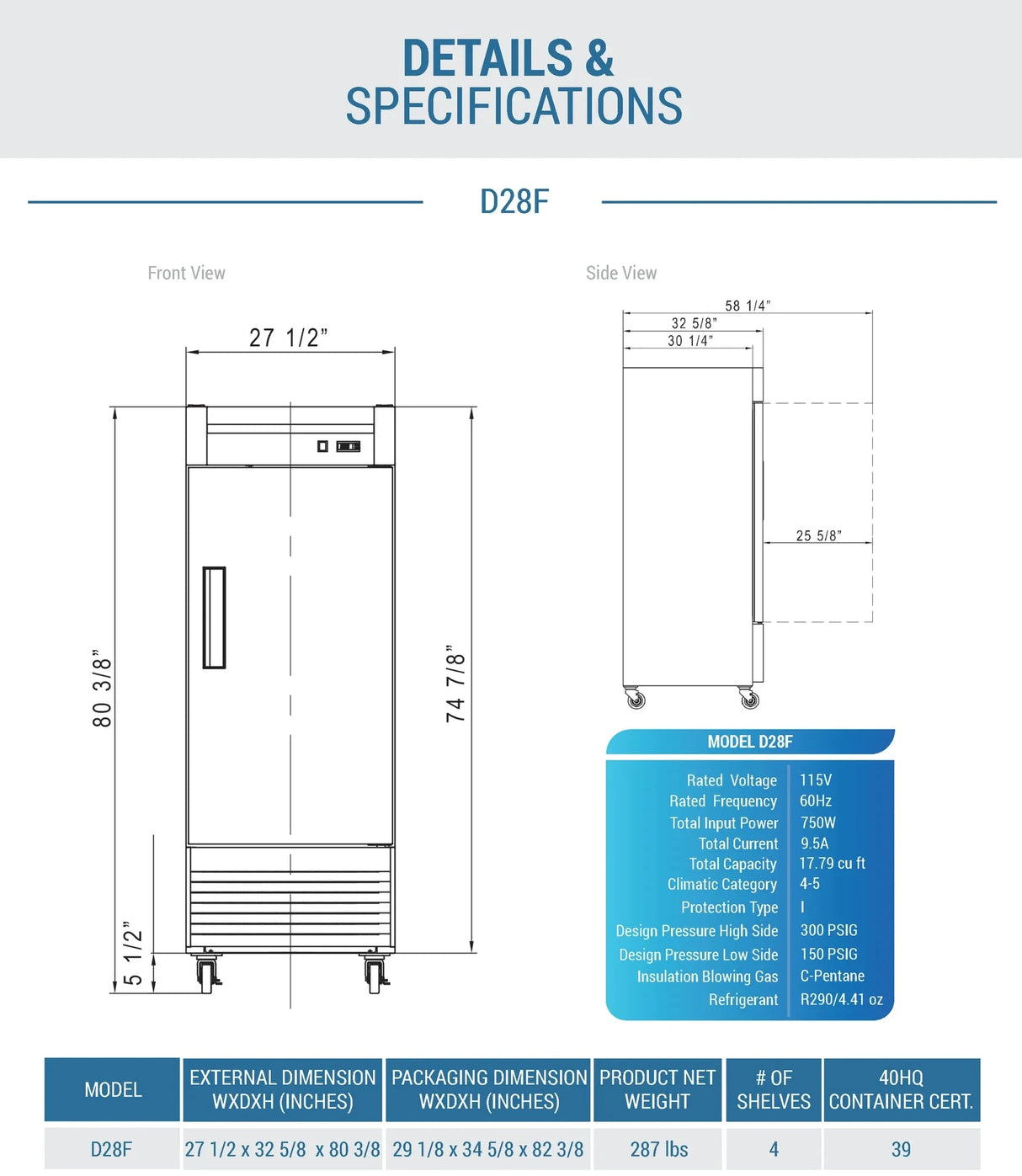Dukers  D28F Single Door Commercial Freezer in Stainless Steel (Free Shipping) (Add to cart for discount)