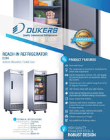 Dukers  D28R Single Door Commercial Refrigerator in Stainless Steel (Free Shipping) (Add to cart for discount)