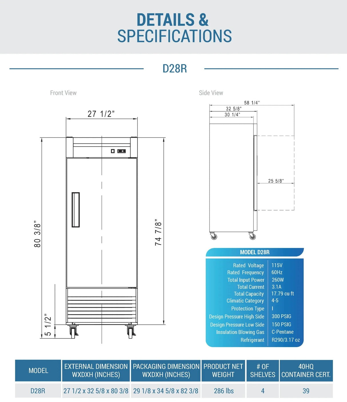 Dukers  D28R Single Door Commercial Refrigerator in Stainless Steel (Free Shipping) (Add to cart for discount)