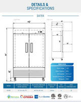 Dukers D47ER Compact 2-Door Commercial Refrigerator in Stainless Steel (Free Shipping) (Add to cart for discount)