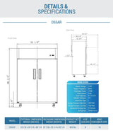 Dukers D55AR Commercial 2-Door Top Mount Refrigerator in Stainless Steel (Free Shipping) (Add to cart for discount)
