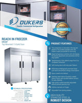 Dukers  D83AF Commercial 3-Door Top Mount Freezer in Stainless Steel (Free Shipping) (Add to cart for discount)