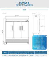 Dukers  D83F 3-Door Commercial Freezer in Stainless Steel (Free Shipping) (Add to cart for discount)