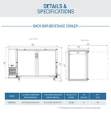 Dukers  DBB60-M2 2-Door Bar and Beverage Cooler (Solid Doors) (Free Shipping) (Add to cart for discount)