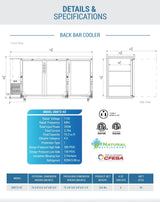 Dukers  DBB72-H3 3 Door Bar and Beverage Cooler (Hinge Doors) (Free Shipping) (Add to cart for discount)