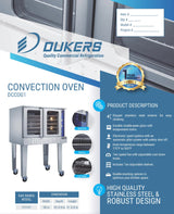 Dukers  DCCOG1 Single Convection Oven (Free Shipping) (Add to cart for discount)