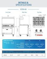 Dukers  DCR36-6B 36" Gas Range with Six (6) Open Burners (Free Shipping) (Add to cart for discount)