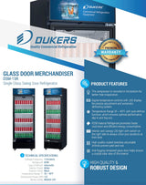 Dukers  DSM-15R Commercial Single Glass Swing Door Merchandiser Refrigerator (Free Shipping) (Add to cart for discount)