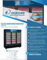 Dukers  DSM-69R Commercial Glass Swing 3-Door Merchandiser Refrigerator (Free Shipping) (Add to cart for discount)