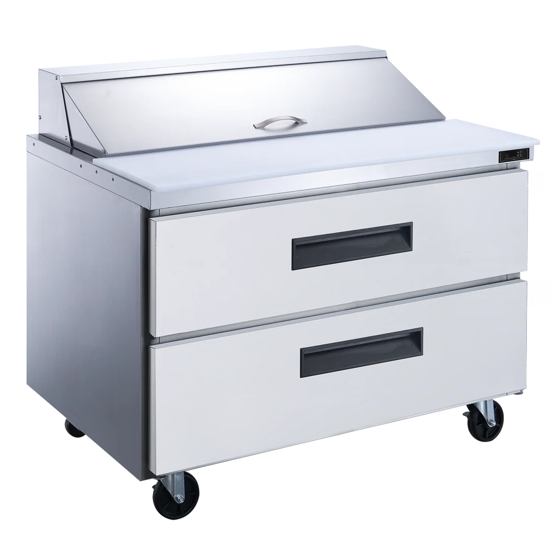 Dukers DSP36-15M-D2 2-Drawer Megatop Commercial Food Prep Table Refrigerator in Stainless Steel