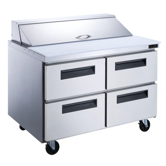 Dukers DSP60-24M-D4 4-Drawer Megatop Commercial Food Prep Table Refrigerator in Stainless Steel