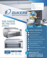Dukers  DCCM36 Cheese Melting Oven (Free Shipping) (Add to cart for discount)