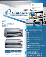 Dukers  DCSB36 Gas Salamander (Free Shipping) (Add to cart for discount)