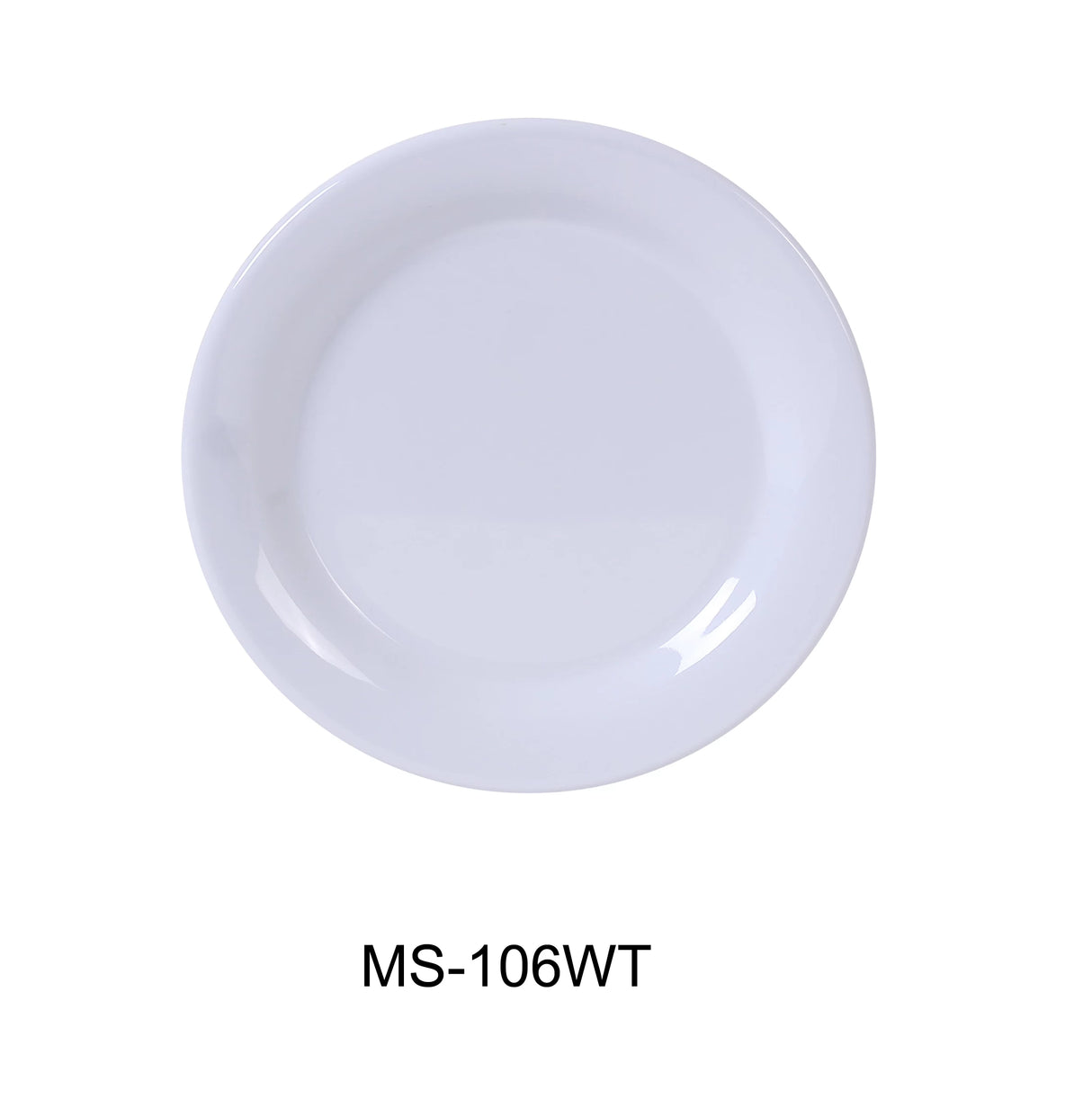 Yanco MILE STONE   6 1/2" NARROW RIM ROUND PLATE WHITE