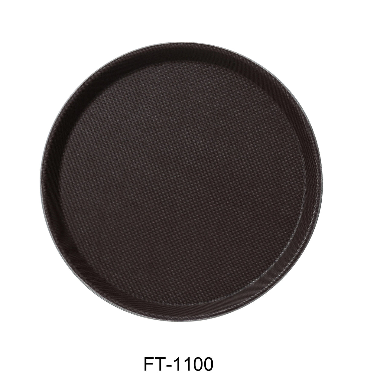 Yanco Serving Trays 11" Round Fiber Glass, Brown