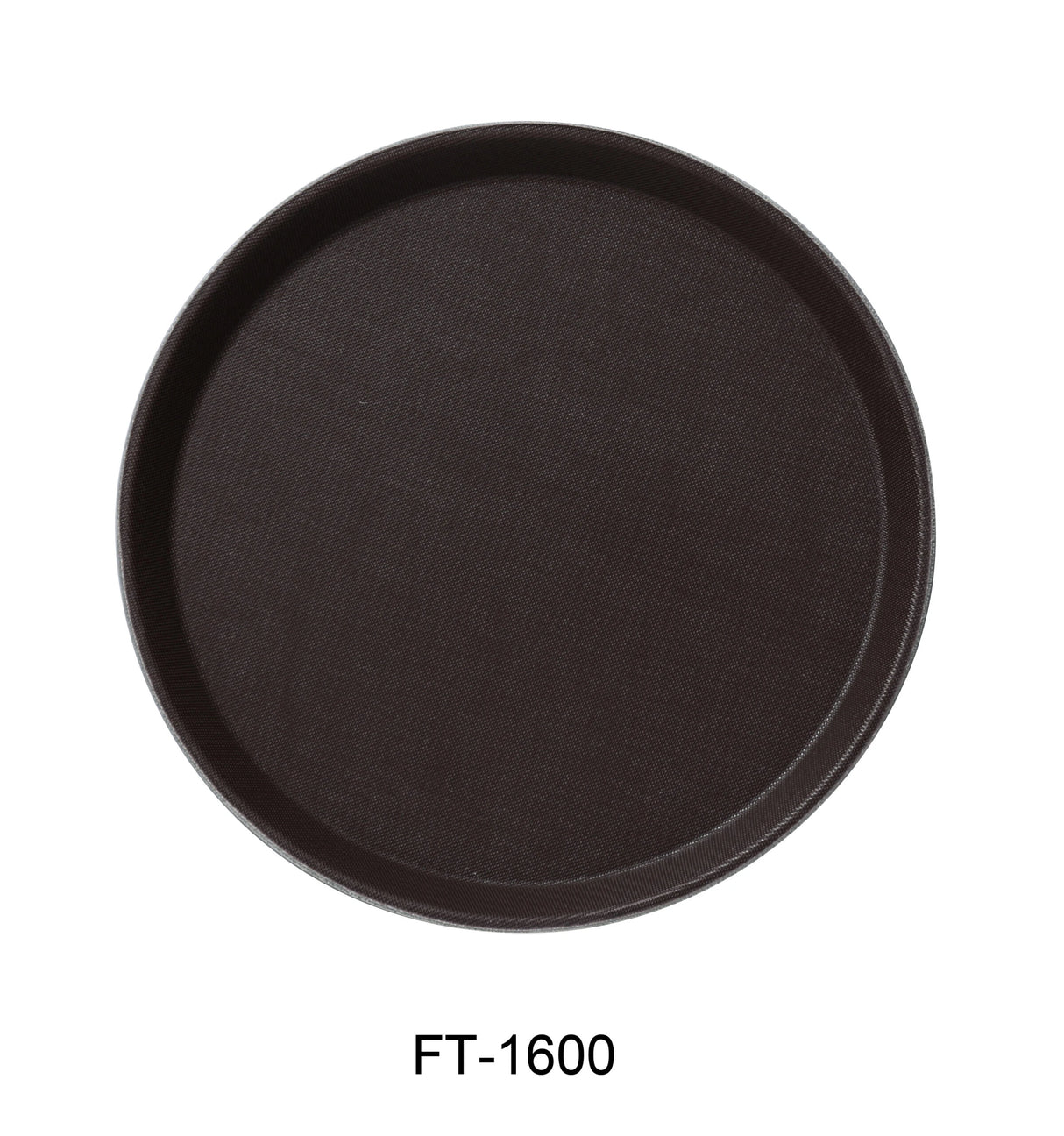 Yanco Serving Trays 16" Round Fiber Glass, Brown
