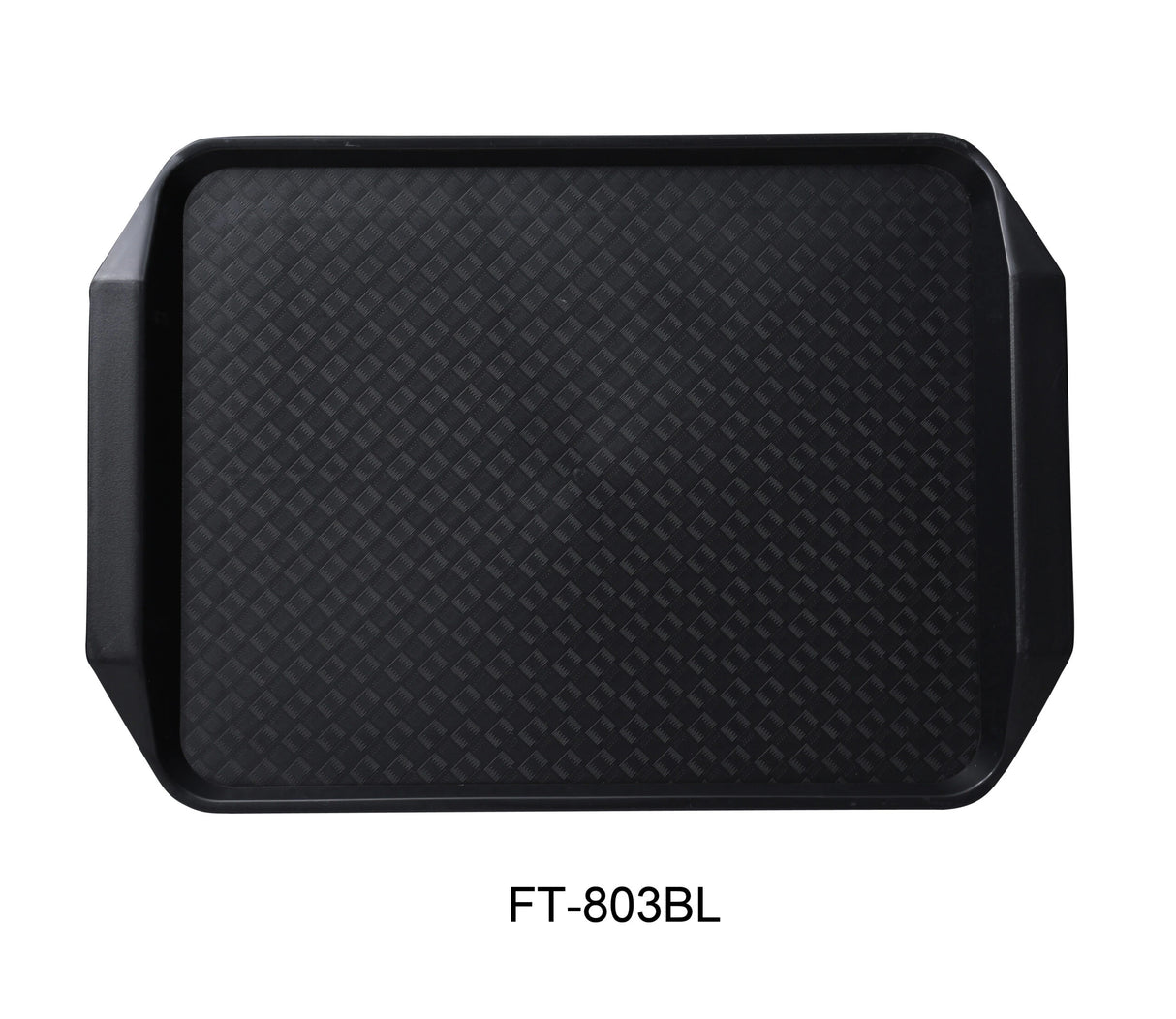Yanco Serving Trays 17" x 12" Fast Food with Handle, Black