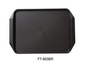 Yanco Serving Trays 17" x 12" Fast Food with Handle, Brown