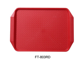 Yanco Serving Trays 17" x 12" Fast Food with Handle, Red