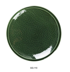Yanco Green Gem 10" X 1 1/2" Coupe Shape Round Plate