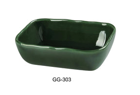 Yanco Green Gem 3 3/4" X 2 1/2“ X 1” Rectangular Bowl 2 Oz