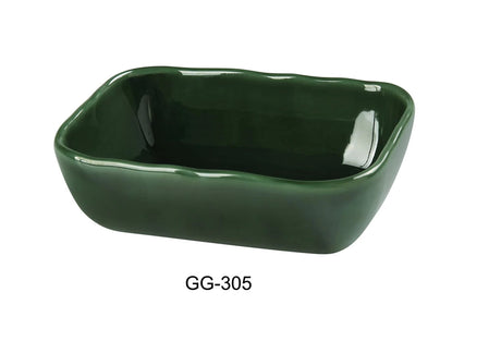 Yanco Green Gem 5 3/4" X 4 1/4" X 1 3/4"  Rectangular Bowl 10 Oz