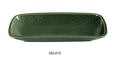 Yanco Green Gem 10" X 5 7/8" X 1 1/4" Rectangular Plate