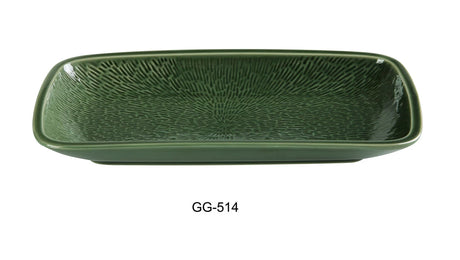 Yanco Green Gem 14 1/4" X 7 5/8" X 1 5/8" Rectangular Plate