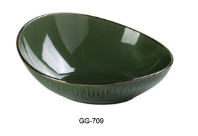 Yanco Green Gem 9 1/2" X 9 1/2"X 2 1/4" X 4" Sheer Bowl 36 Oz
