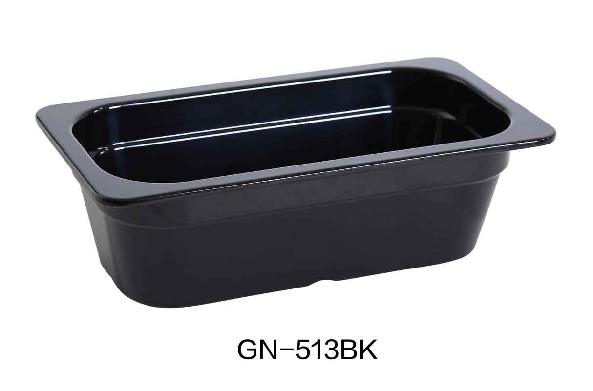 Yanco GN PAN COLLECTION  12.8" X 6.93" X 3.94" / 325 X 176 X 100mm PAN, GN1/3, 2.3L BLACK