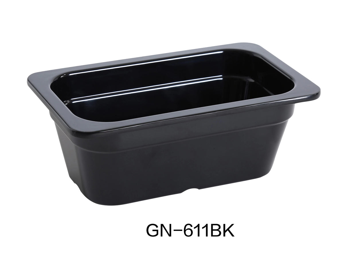 Yanco GN PAN COLLECTION  10.43" X 6.38" X 3.94" / 265 X 162 X 100mm PAN, GN 1/4, 1.5L BLACK