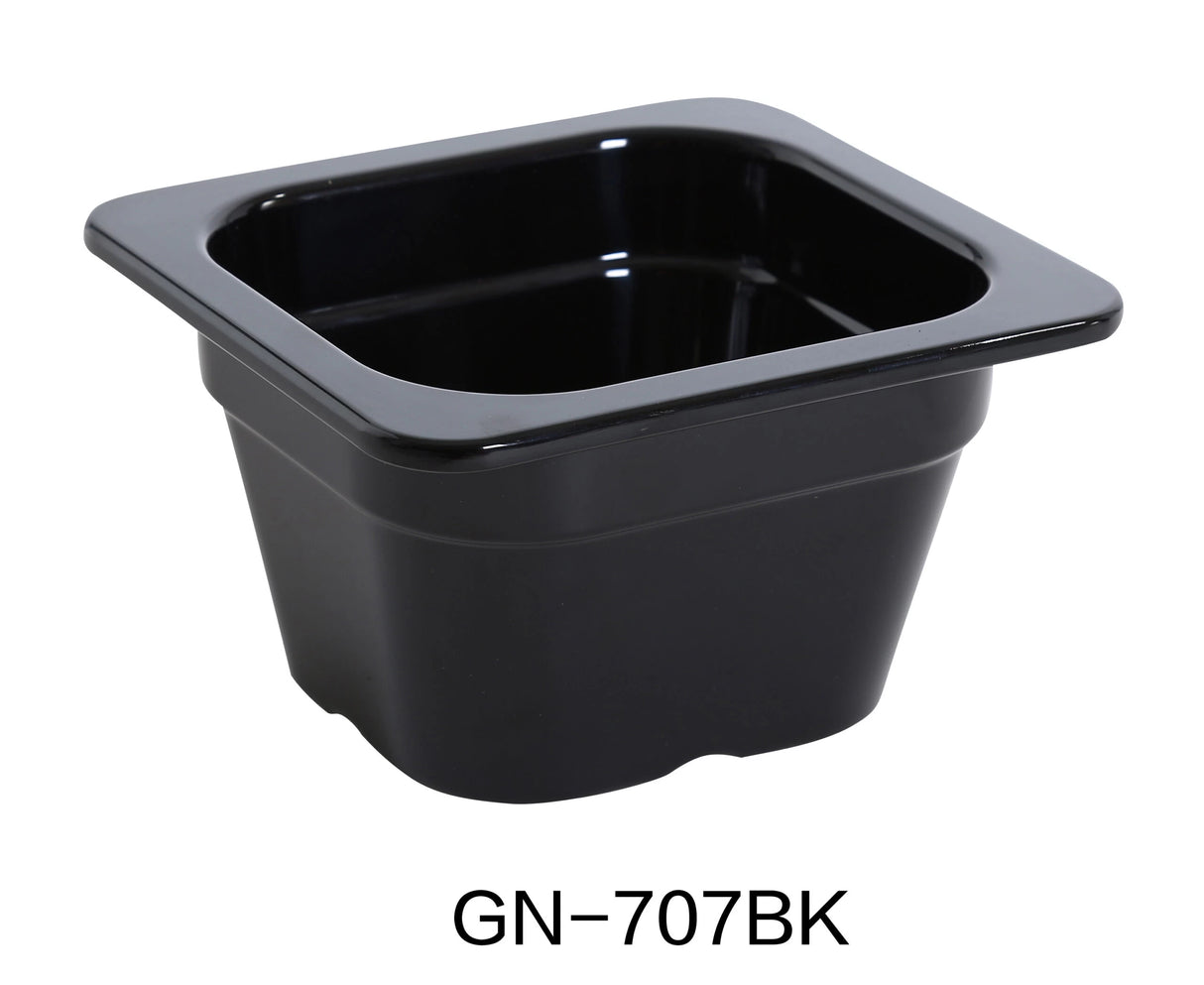 Yanco GN PAN COLLECTION  6.93" x 6.38" 3.94" / 176 X 162 X 100mm PAN, GN 1/6, 0.9L BLACK