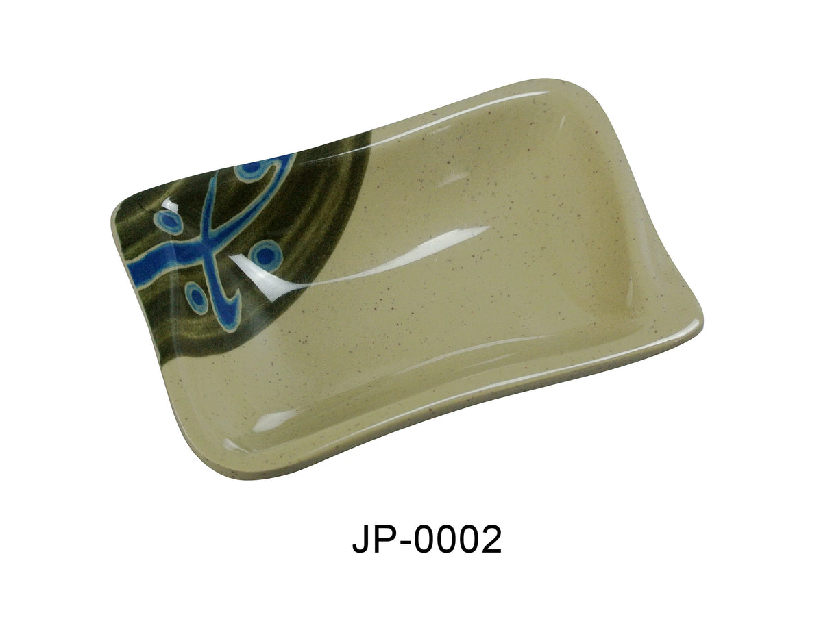 Yanco JAPANESE	4 1/8" X 3" SAUCE DISH WAVE SHAPE