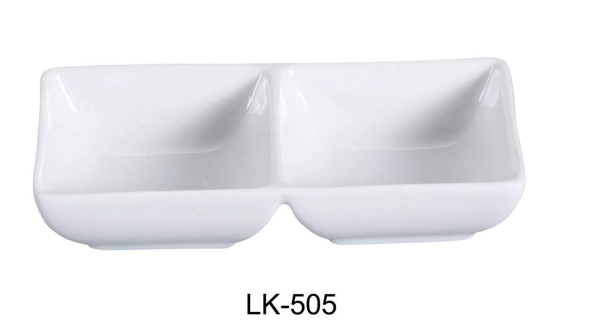 Yanco LK-505 5 1/2" x 2 3/4" DOUBLE DISH 2 OZ EACH