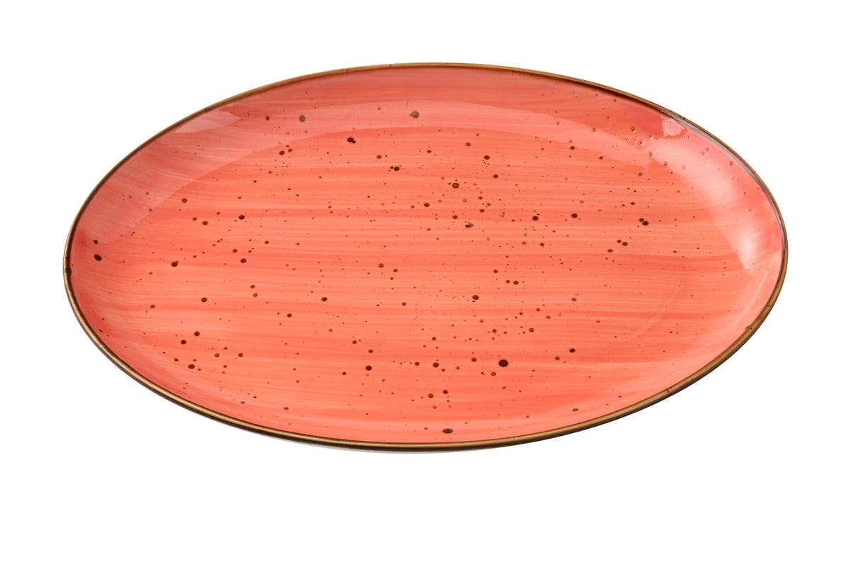 Yanco Lyon - Coral 10" X 7" X 1" Coupe Platter 椭圆碟