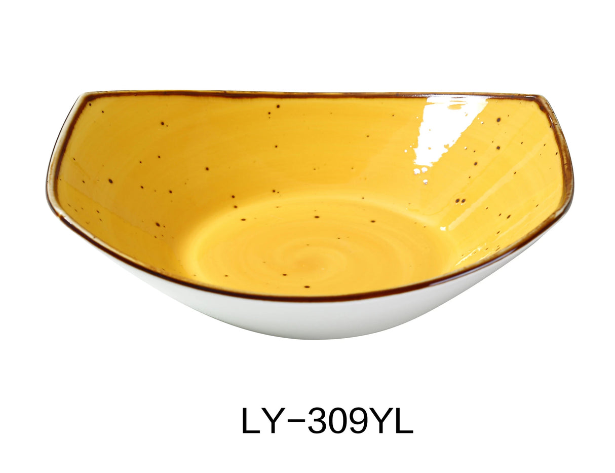 Yanco Lyon - Yellow 9" X 7 7/8" X 2 3/8" Pasta/Salad Plate 20 Oz