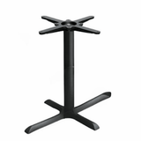 Black cast iron cross table base, 22 x 30 inch