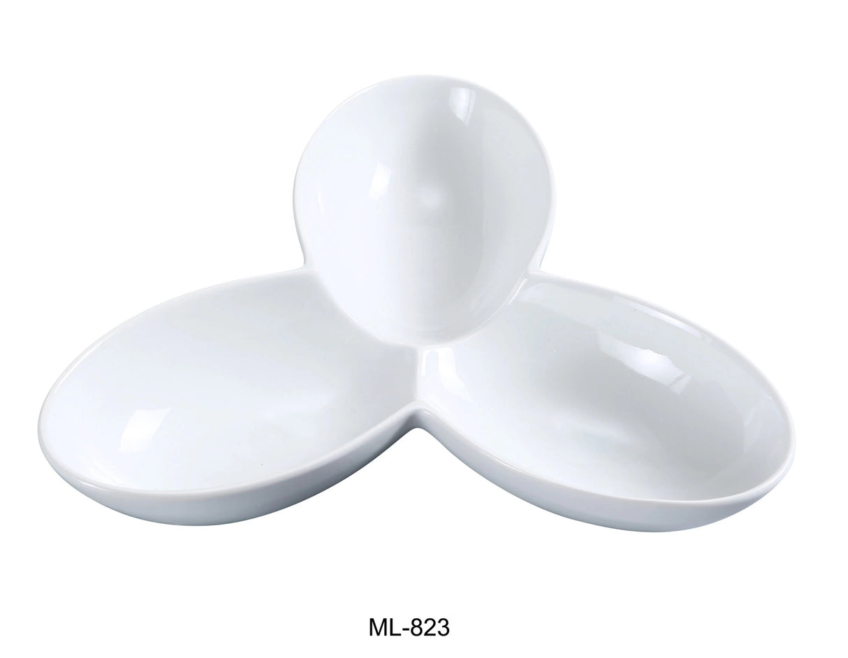 Yanco Mainland 11" X 8 1/2" Three Divided Bowl 6 Oz Each