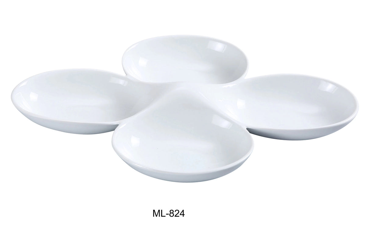 Yanco Mainland 13 1/2" X 8 3/4" Four Divided Bowl 5 Oz Each