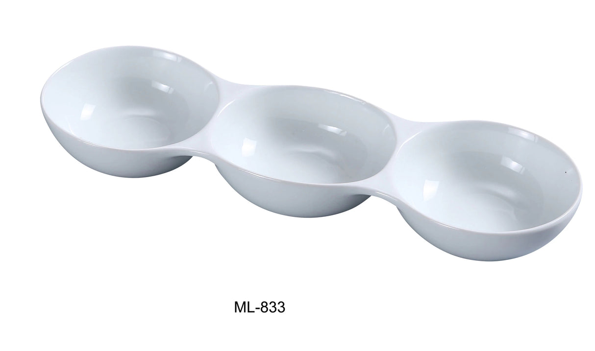 Yanco Mainland 13" X 4" Three Divided Bowl 5 Oz Each