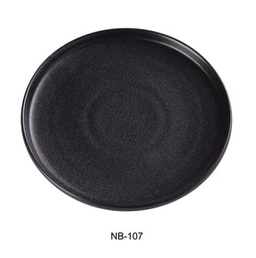 Yanco Noble Black 7 1/2" X 1" Round Plate With Upright Rim