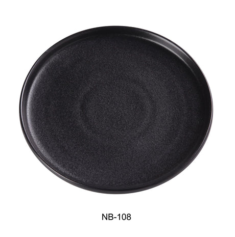 Yanco Noble Black 8" X 1" Round Plate With Upright Rim