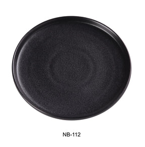 Yanco Noble Black 12 1/4" X 1 3/8" Round Plate With Upright Rim
