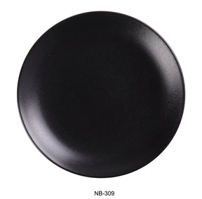 Yanco Noble Black 9 1/8" X 1 1/8" Coupe Shape Round Plate