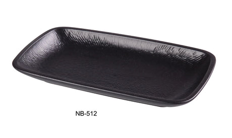 Yanco Noble Black 12 1/4" X 6 5/8" X 1 1/2" Rectangular Plate